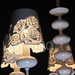 Lampadario a 5 luci moderno contemporaneo bianco cavo in stile candela