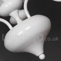 Lampadario a 3 luci moderno contemporaneo bianco cavo in stile candela