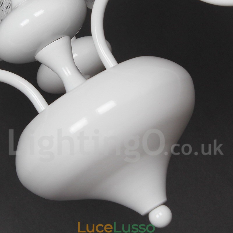Lampadario a 3 luci moderno contemporaneo bianco cavo in stile candela