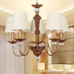 Lampadario in stile retrò rustico nero a 5 luci