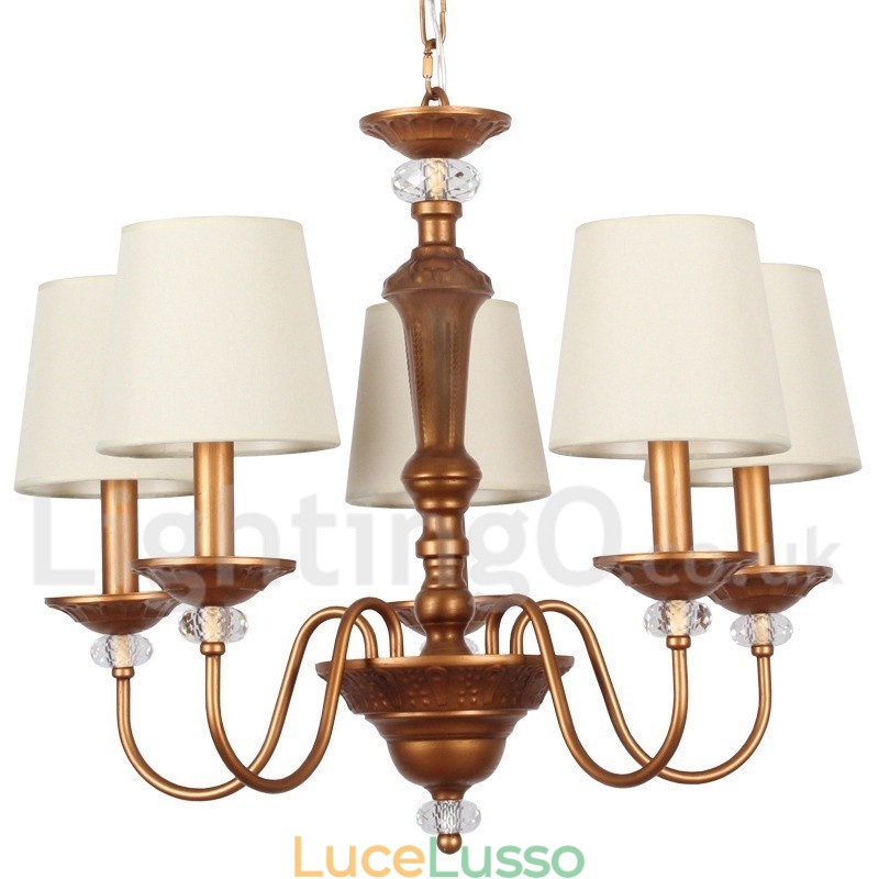 Lampadario in stile retrò rustico nero a 5 luci