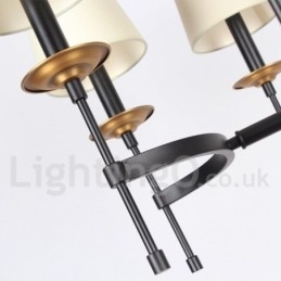 Lampadario in stile retrò rustico nero a 8 luci