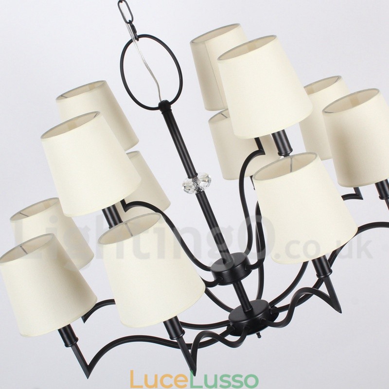 Lampadario moderno contemporaneo a 12 luci in stile candela