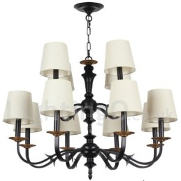 Lampadario in stile rustico retrò a 12 luci