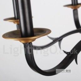 Lampadario in stile rustico retrò a 12 luci