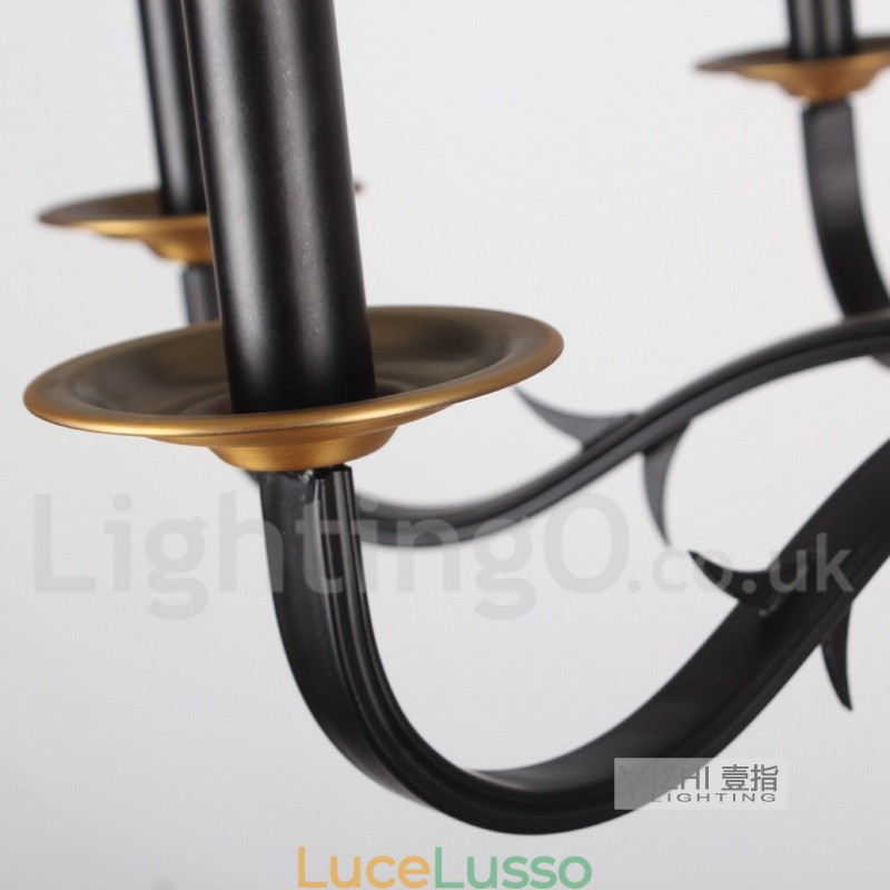 Lampadario in stile rustico retrò a 12 luci