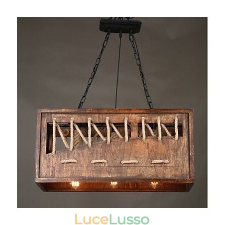 Lampadario minimalista in legno Lampadario minimalista in legno