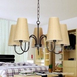 Lampadario a 5 luci in stile retrò contemporaneo a forma di candela