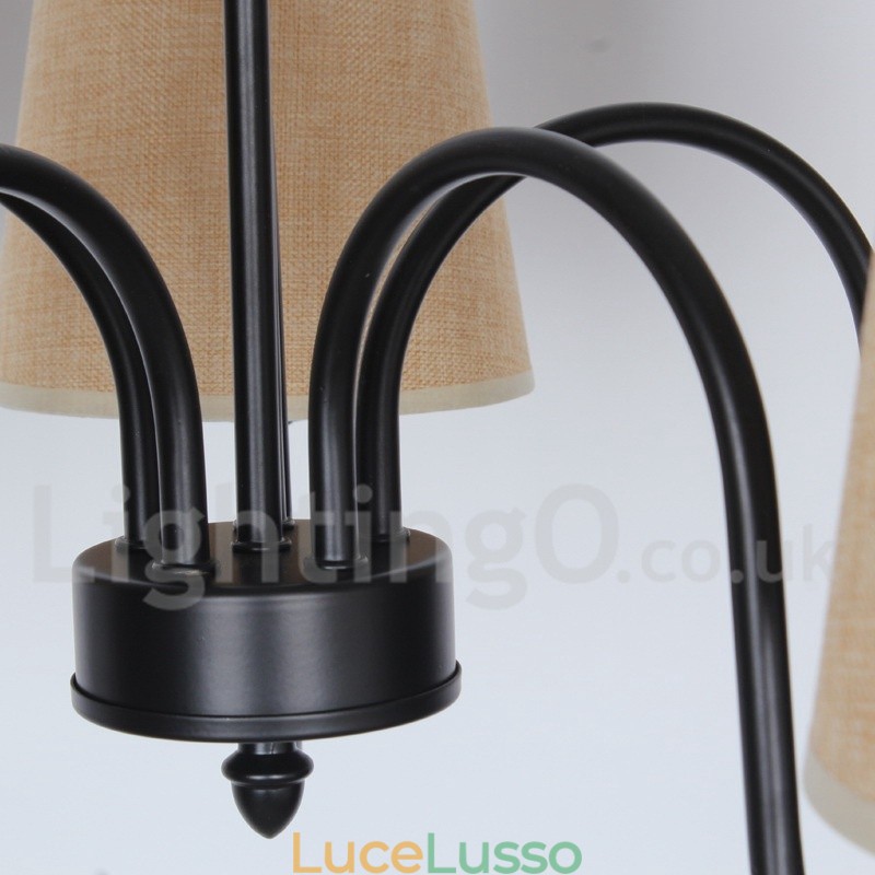 Lampadario a 5 luci in stile retrò contemporaneo a forma di candela