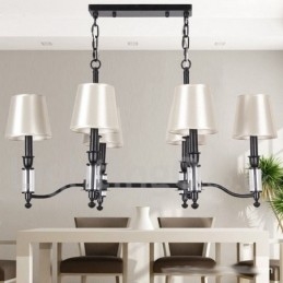 Lampadario in stile candela retrò contemporaneo nero rustico a 6 luci