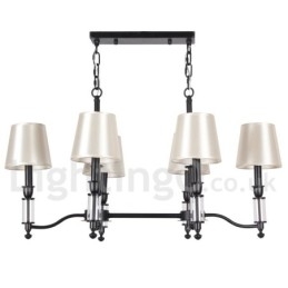 Lampadario in stile candela retrò contemporaneo nero rustico a 6 luci