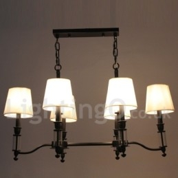 Lampadario in stile candela retrò contemporaneo nero rustico a 6 luci