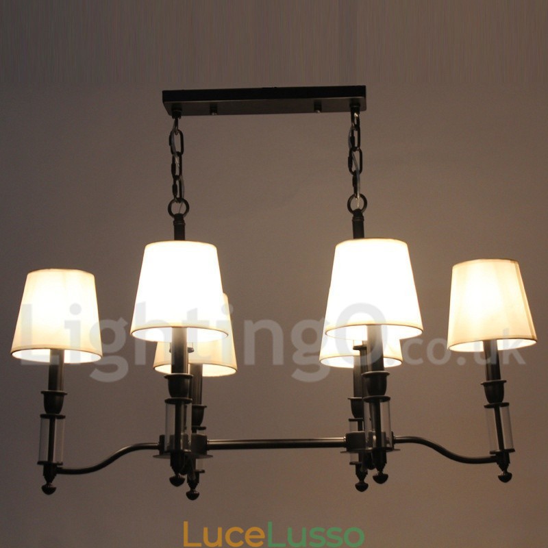Lampadario in stile candela retrò contemporaneo nero rustico a 6 luci