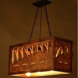 Lampadario minimalista in legno
