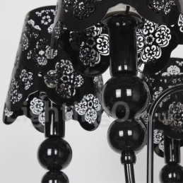 Lampadario a 6 luci moderno contemporaneo stile candela nero cavo