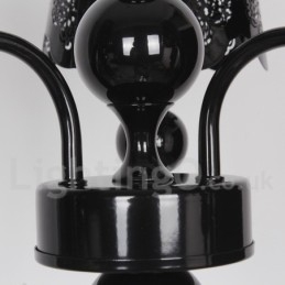 Lampadario a 3 luci moderno contemporaneo stile candela nero cavo
