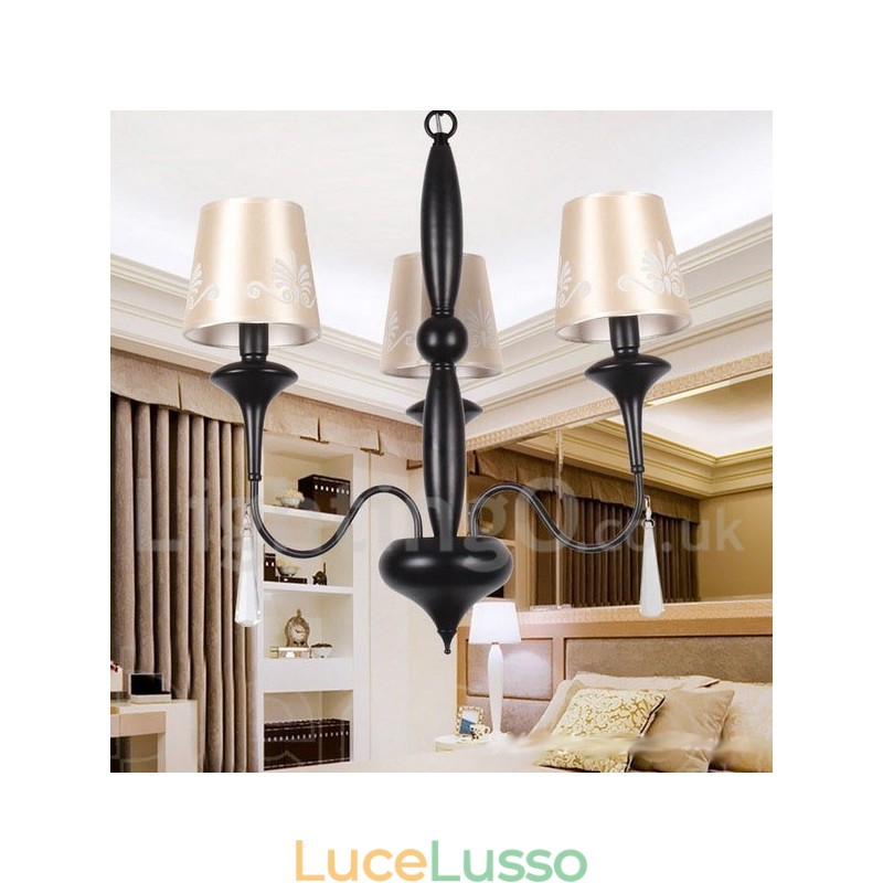 Lampadario a 3 luci in stile mediterraneo a forma di candela