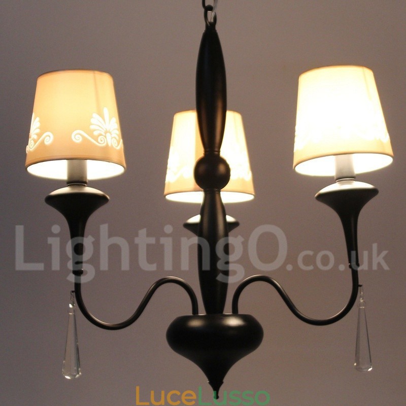 Lampadario a 3 luci in stile mediterraneo a forma di candela