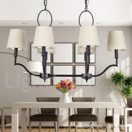 Lampadario a 6 luci in stile candela moderno e contemporaneo