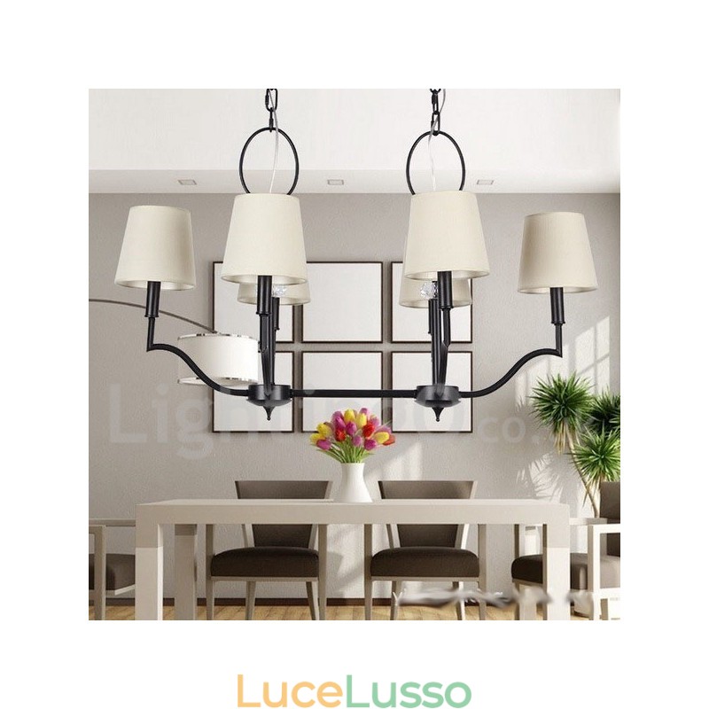 Lampadario a 6 luci in stile candela moderno e contemporaneo