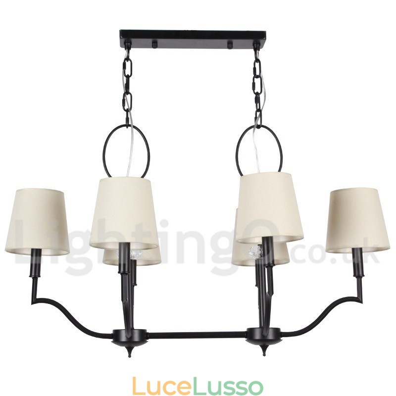 Lampadario a 6 luci in stile candela moderno e contemporaneo