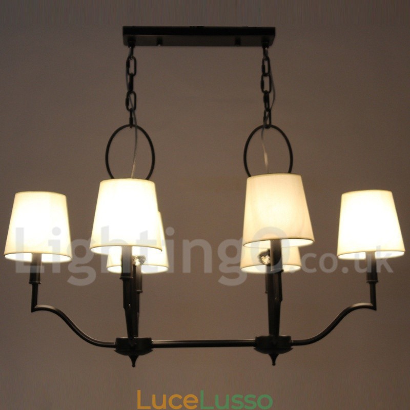 Lampadario a 6 luci in stile candela moderno e contemporaneo
