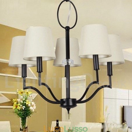 Lampadario moderno contemporaneo a 5 luci in stile candela Lampadario moderno contemporaneo a 5 luci in stile candela