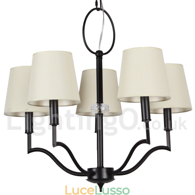 Lampadario moderno contemporaneo a 5 luci in stile candela