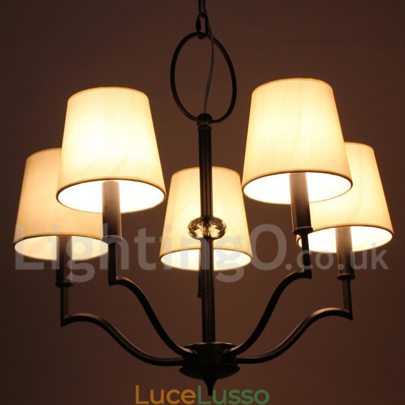 Lampadario moderno contemporaneo a 5 luci in stile candela
