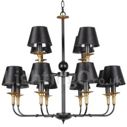 Lampadario in stile candela retrò rustico a 2 livelli con 12 luci