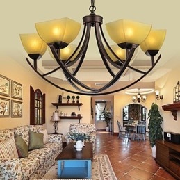 Lampadario 6 luci tradizionale classico vintage metallo