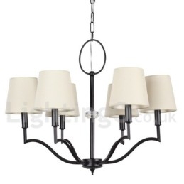Lampadario a 6 luci in stile candela moderno e contemporaneo