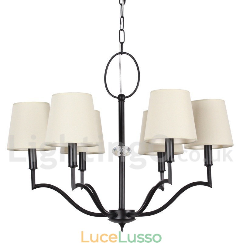 Lampadario a 6 luci in stile candela moderno e contemporaneo