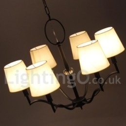 Lampadario a 6 luci in stile candela moderno e contemporaneo