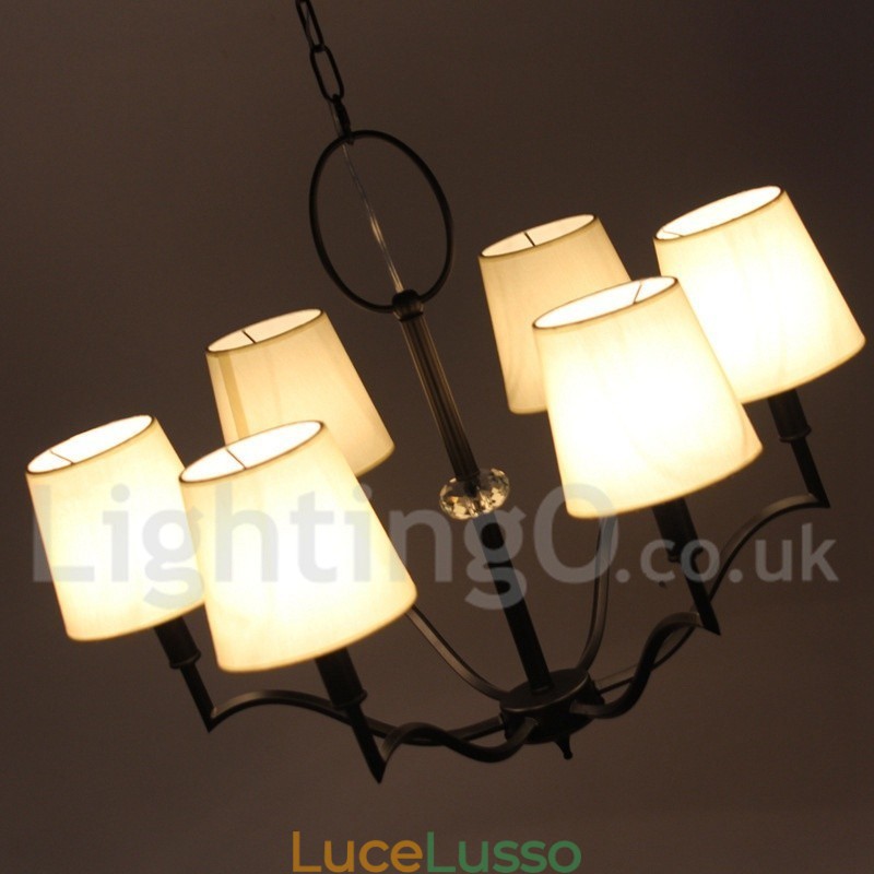 Lampadario a 6 luci in stile candela moderno e contemporaneo