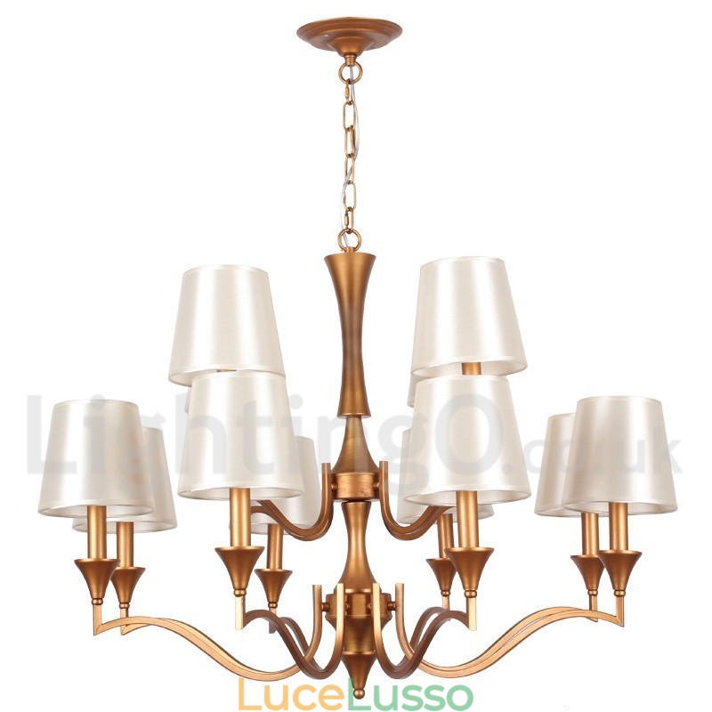 Lampadario a 12 luci in stile mediterraneo a forma di candela