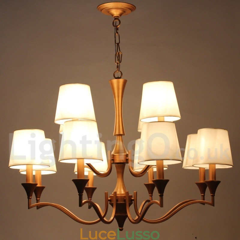 Lampadario a 12 luci in stile mediterraneo a forma di candela