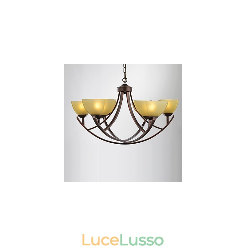 Lampadario 6 luci tradizionale classico vintage metallo