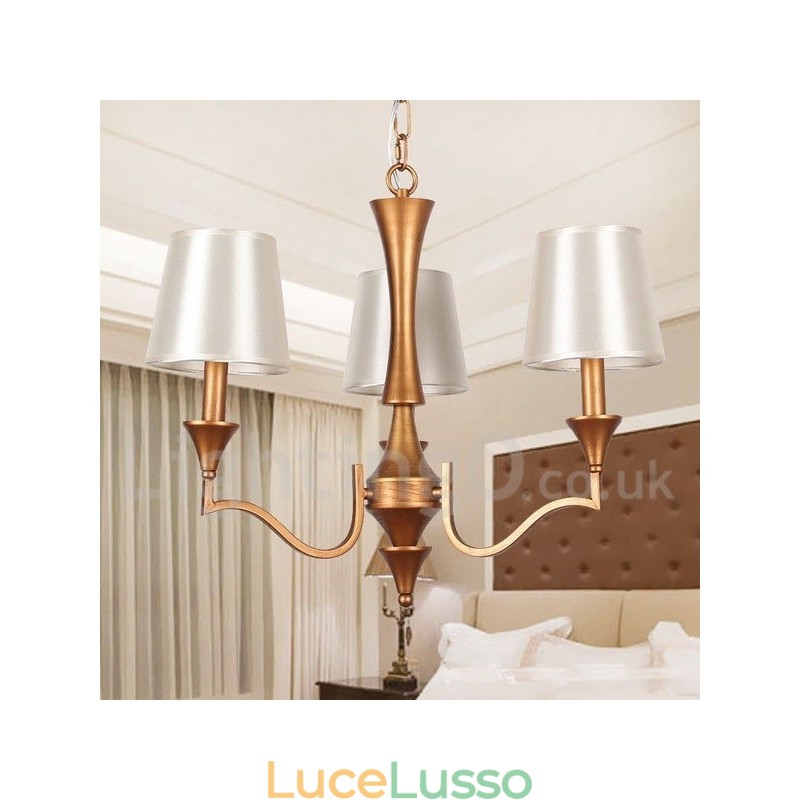 Lampadario a 3 luci in stile mediterraneo a forma di candela