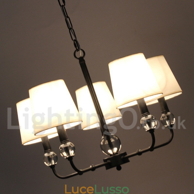 Lampadario in stile candela contemporaneo nero retrò rustico a 5 luci