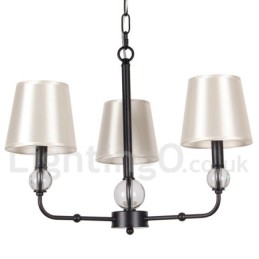 Lampadario a 3 luci in stile candela retrò nero contemporaneo