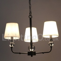 Lampadario a 3 luci in stile candela retrò nero contemporaneo