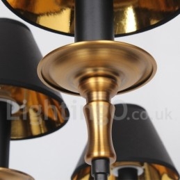 Lampadario a 8 luci in stile candela retrò nero contemporaneo