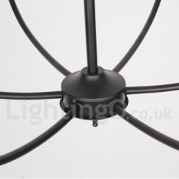 Lampadario a 8 luci in stile candela retrò nero contemporaneo