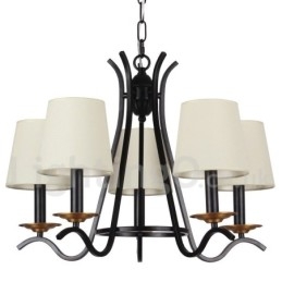 Lampadario a 5 luci in stile candela retrò contemporaneo nero
