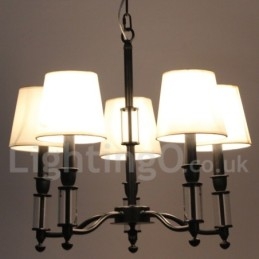 Lampadario grande a 5 luci nero a 2 livelli, stile retrò contemporaneo, a forma di candela
