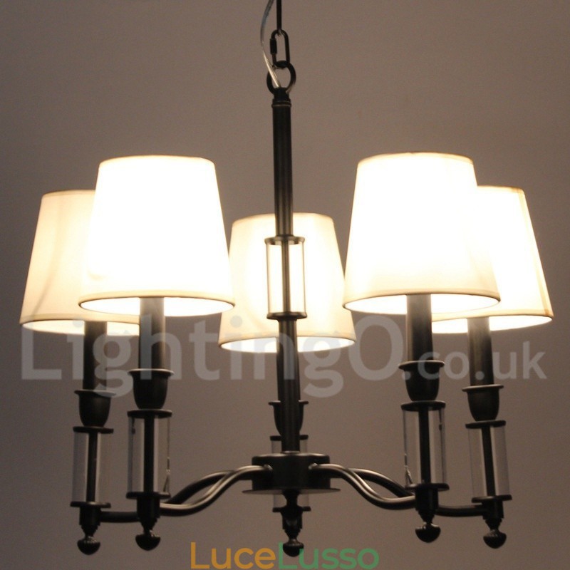 Lampadario grande a 5 luci nero a 2 livelli, stile retrò contemporaneo, a forma di candela