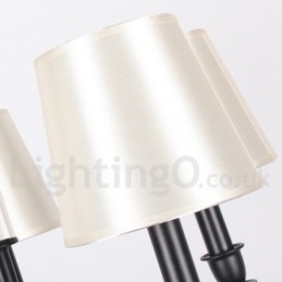 Lampadario grande a 5 luci nero a 2 livelli, stile retrò contemporaneo, a forma di candela