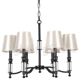 Lampadario a 6 luci in stile candela retrò contemporaneo nero