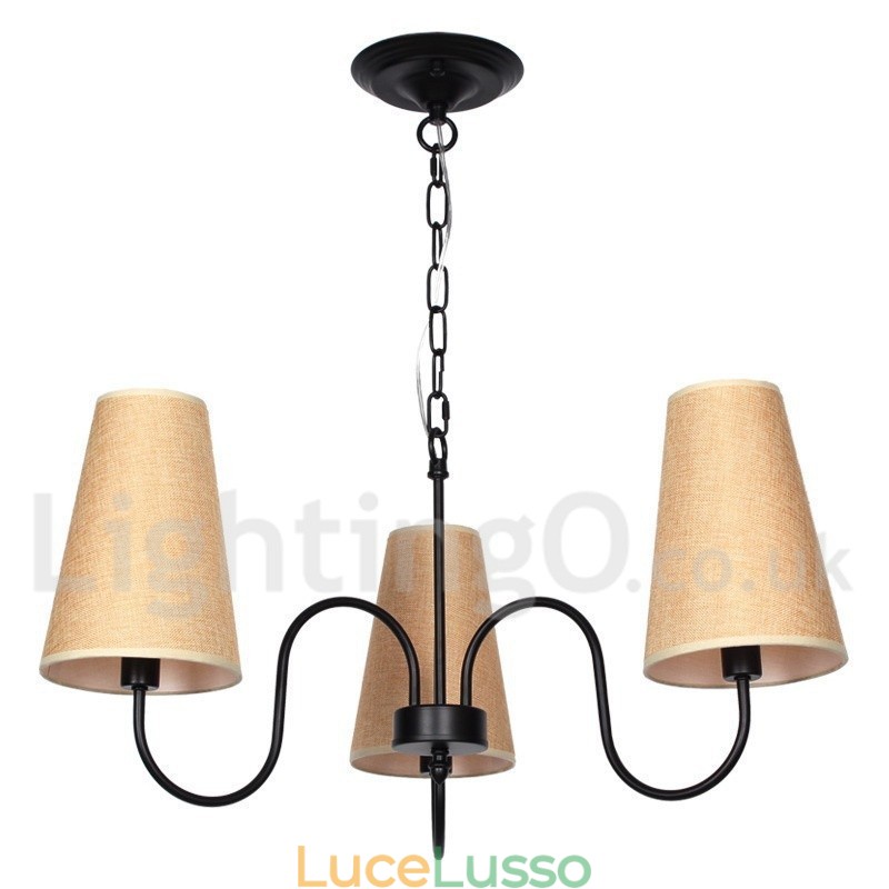 Lampadario a candela in stile mediterraneo retrò a 3 luci